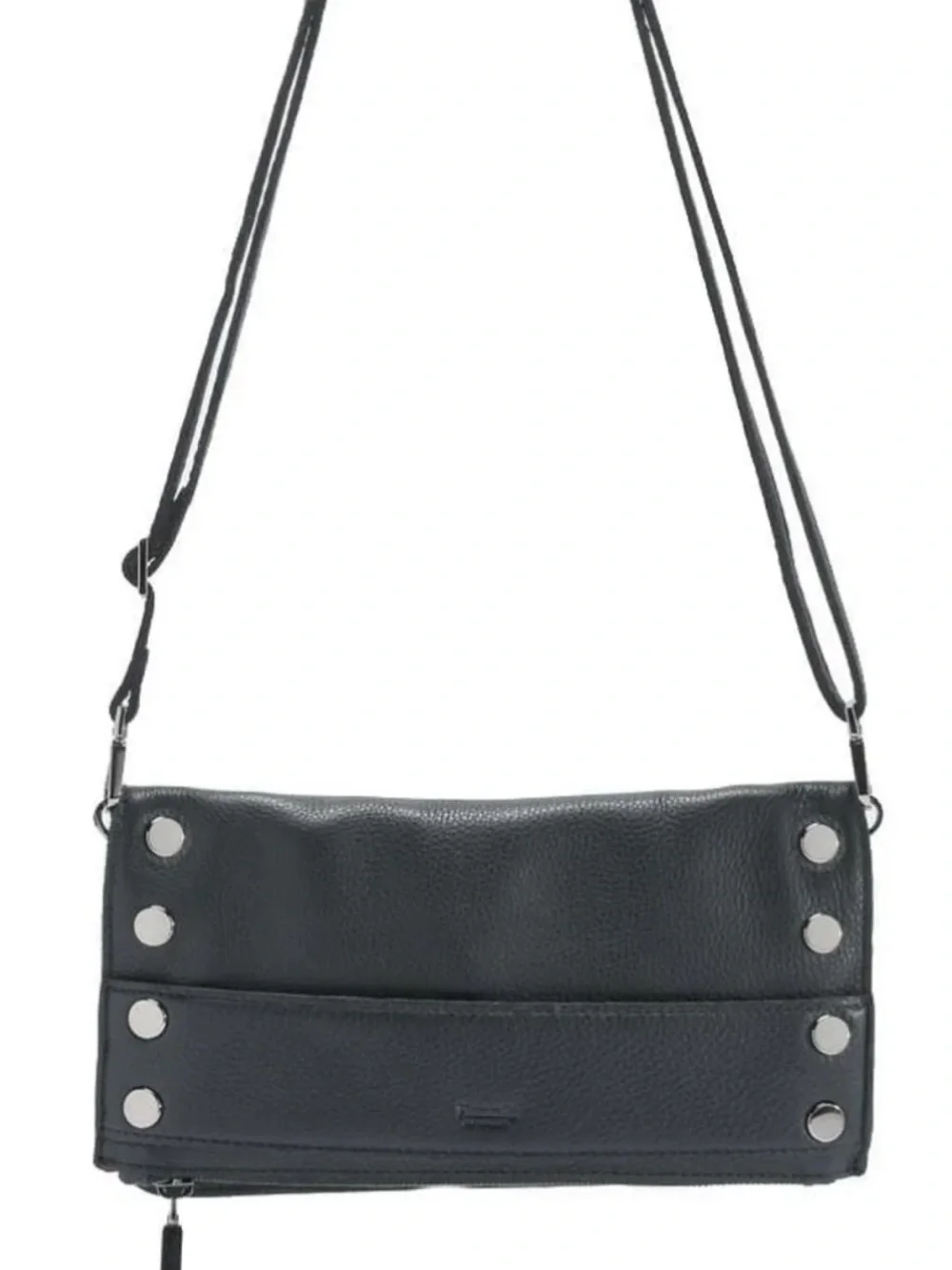 Hammitt Ryan Black Leather Crossbody/Clitch with Gunmetal Studs